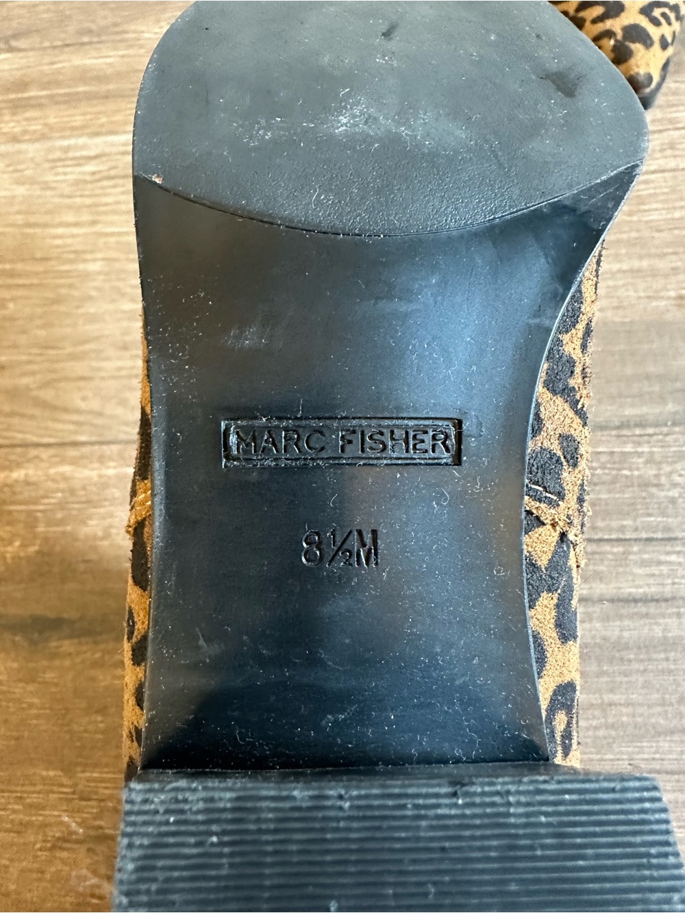Marc Fisher Leopard Print Pointed Ankle Booties - Brown/Black - Picture 4 of 4